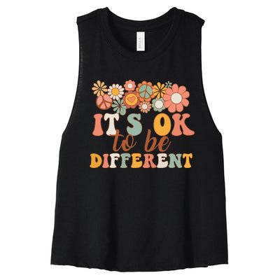 Autism Awareness Acceptance Its Ok to Be Different Women's Racerback Cropped Tank