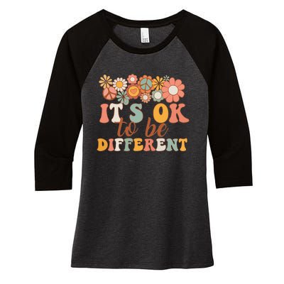 Autism Awareness Acceptance Its Ok to Be Different Women's Tri-Blend 3/4-Sleeve Raglan Shirt