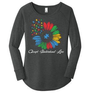 Autism Awareness Accept Understand Love Sunflower Autism Women's Perfect Tri Tunic Long Sleeve Shirt