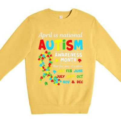 Autism Awareness April Is National Autism Awareness Month Premium Crewneck Sweatshirt