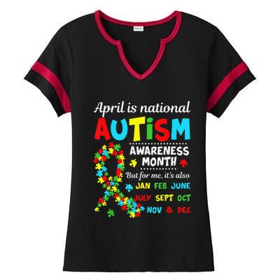 Autism Awareness April Is National Autism Awareness Month Ladies Halftime Notch Neck Tee