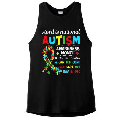 Autism Awareness April Is National Autism Awareness Month Ladies PosiCharge Tri-Blend Wicking Tank