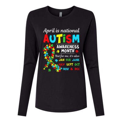 Autism Awareness April Is National Autism Awareness Month Womens Cotton Relaxed Long Sleeve T-Shirt