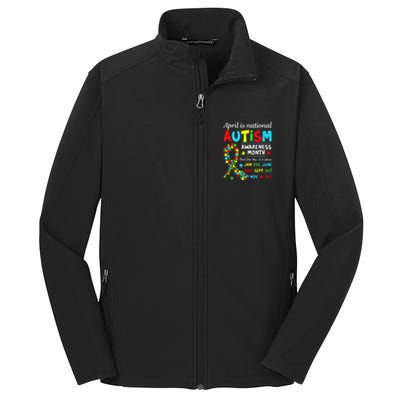 Autism Awareness April Is National Autism Awareness Month Core Soft Shell Jacket