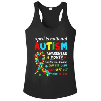 Autism Awareness April Is National Autism Awareness Month Ladies PosiCharge Competitor Racerback Tank