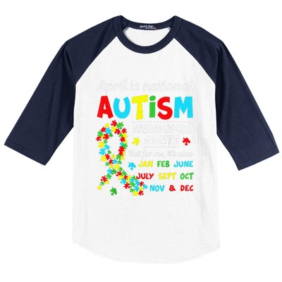 Autism Awareness April Is National Autism Awareness Month Baseball Sleeve Shirt