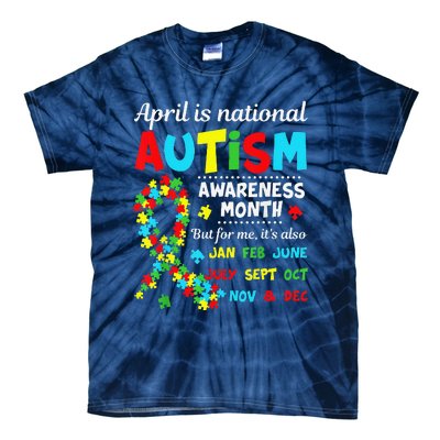 Autism Awareness April Is National Autism Awareness Month Tie-Dye T-Shirt