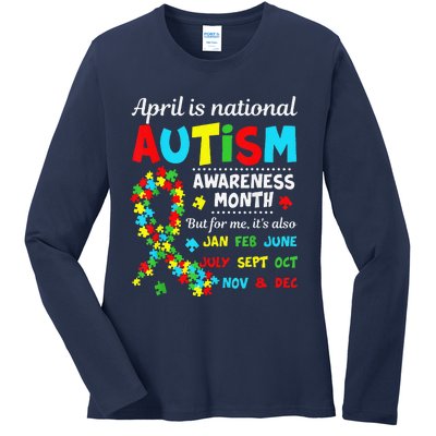 Autism Awareness April Is National Autism Awareness Month Ladies Long Sleeve Shirt