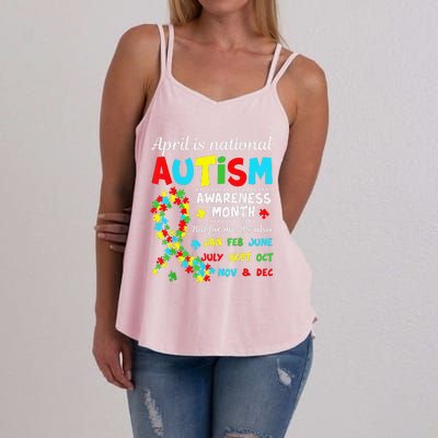 Autism Awareness April Is National Autism Awareness Month Women's Strappy Tank