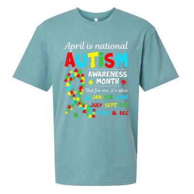 Autism Awareness April Is National Autism Awareness Month Sueded Cloud Jersey T-Shirt