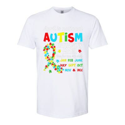 Autism Awareness April Is National Autism Awareness Month Softstyle CVC T-Shirt