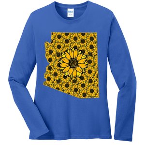 Arizona Az America Summer Sunflower Flower Floral Art Nature Meaningful Gift Ladies Long Sleeve Shirt