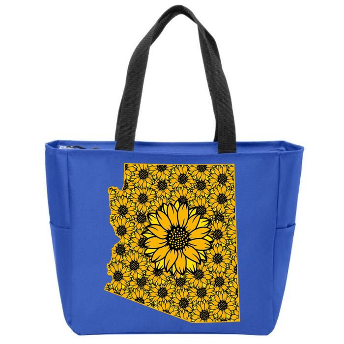 Arizona Az America Summer Sunflower Flower Floral Art Nature Meaningful Gift Zip Tote Bag