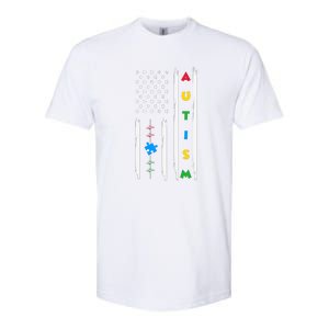 Autism Awareness American Flag Autism Awareness Puzzle Softstyle CVC T-Shirt