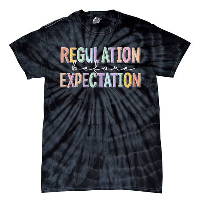 Autism Awareness Acceptance Regulation Before Expectation Tie-Dye T-Shirt