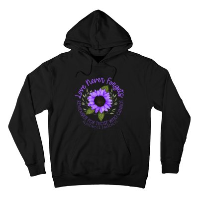 Alzheimer Awareness And Women Purple Sunflower Hoodie