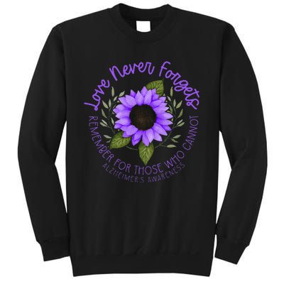 Alzheimer Awareness And Women Purple Sunflower Sweatshirt