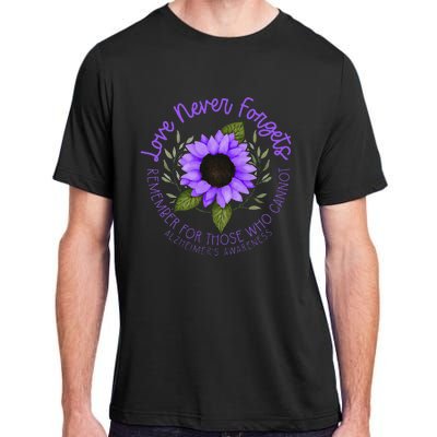 Alzheimer Awareness And Women Purple Sunflower Adult ChromaSoft Performance T-Shirt