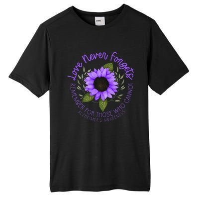 Alzheimer Awareness And Women Purple Sunflower Tall Fusion ChromaSoft Performance T-Shirt