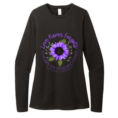 Alzheimer Awareness And Women Purple Sunflower Womens CVC Long Sleeve Shirt