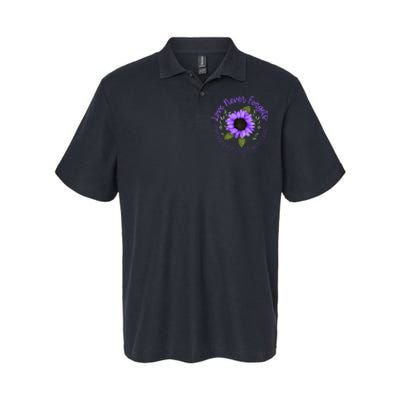 Alzheimer Awareness And Women Purple Sunflower Softstyle Adult Sport Polo