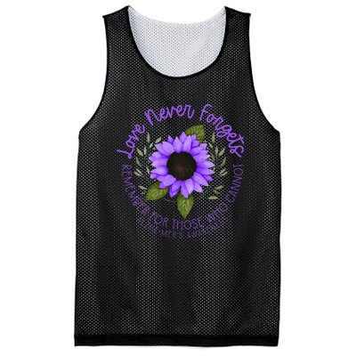 Alzheimer Awareness And Women Purple Sunflower Mesh Reversible Basketball Jersey Tank