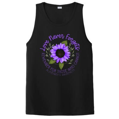 Alzheimer Awareness And Women Purple Sunflower PosiCharge Competitor Tank