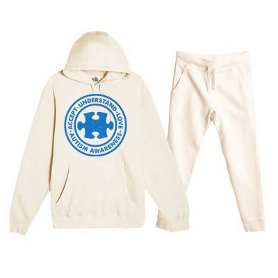 Autism Awareness Accept Understand Love Vintage Premium Hooded Sweatsuit Set