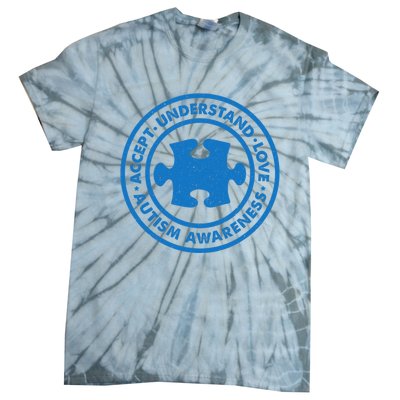 Autism Awareness Accept Understand Love Vintage Tie-Dye T-Shirt