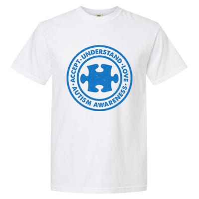 Autism Awareness Accept Understand Love Vintage Garment-Dyed Heavyweight T-Shirt