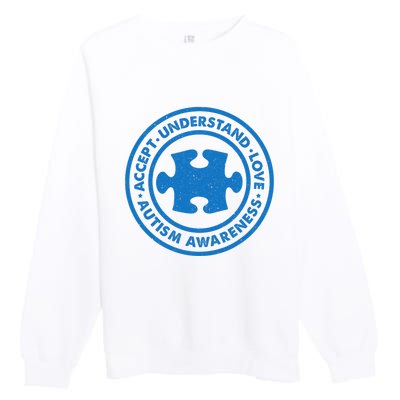 Autism Awareness Accept Understand Love Vintage Premium Crewneck Sweatshirt