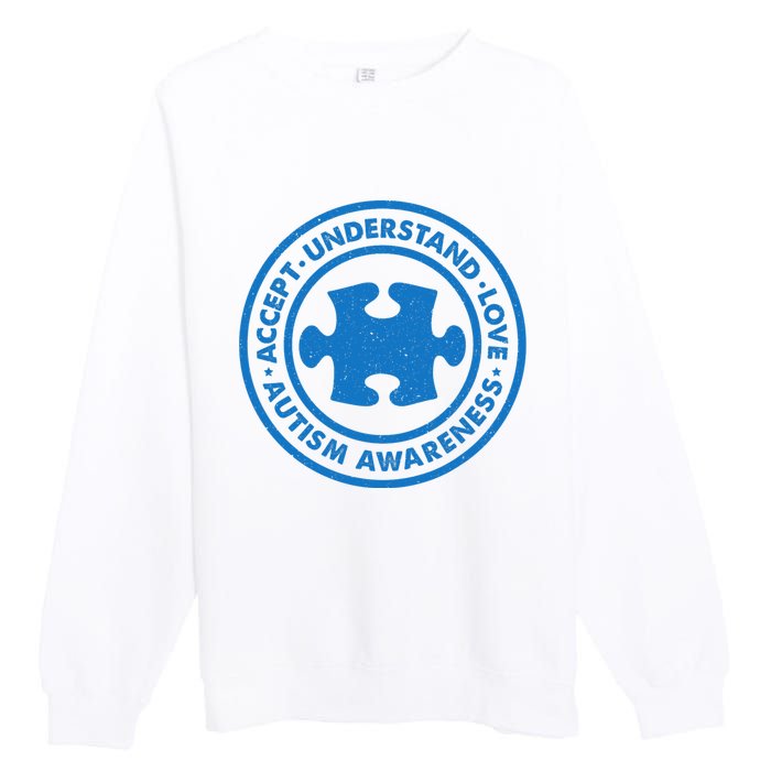 Autism Awareness Accept Understand Love Vintage Premium Crewneck Sweatshirt