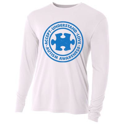 Autism Awareness Accept Understand Love Vintage Cooling Performance Long Sleeve Crew