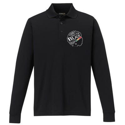 African And Afro American Pride History Month Strong Cool Gift Performance Long Sleeve Polo