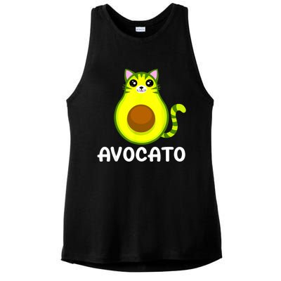 Avogato Avocado Avocato Funny Cat Lover, Cat Dad, Cat Mom Ladies PosiCharge Tri-Blend Wicking Tank