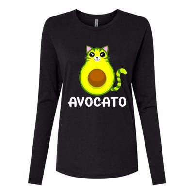 Avogato Avocado Avocato Funny Cat Lover, Cat Dad, Cat Mom Womens Cotton Relaxed Long Sleeve T-Shirt