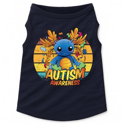 Axolotl Autism Awareness Funny Retro Vintage Doggie Tank