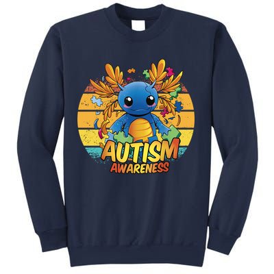 Axolotl Autism Awareness Funny Retro Vintage Sweatshirt