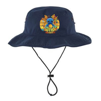 Axolotl Autism Awareness Funny Retro Vintage Bucket Hat