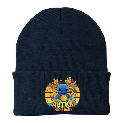 Axolotl Autism Awareness Funny Retro Vintage Beanie