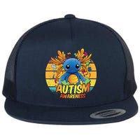 Axolotl Autism Awareness Funny Retro Vintage Flatbill Hat