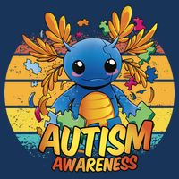 Axolotl Autism Awareness Funny Retro Vintage Flatbill Hat