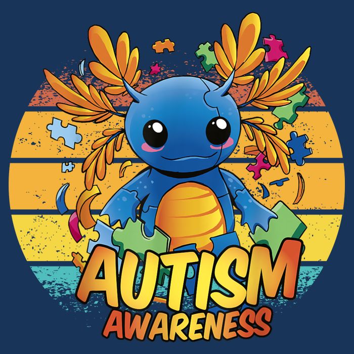 Axolotl Autism Awareness Funny Retro Vintage Visor