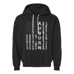 Auburn Alabama American Flag Garment-Dyed Fleece Hoodie