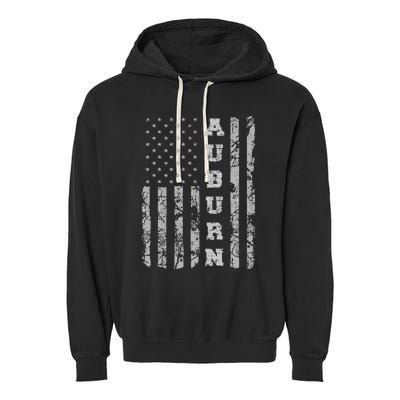 Auburn Alabama American Flag Garment-Dyed Fleece Hoodie