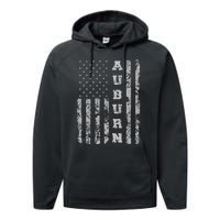 Auburn Alabama American Flag Performance Fleece Hoodie