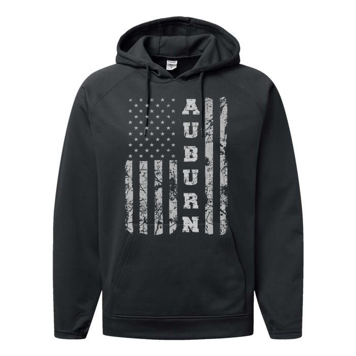 Auburn Alabama American Flag Performance Fleece Hoodie