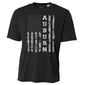 Auburn Alabama American Flag Cooling Performance Crew T-Shirt