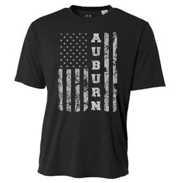 Auburn Alabama American Flag Cooling Performance Crew T-Shirt