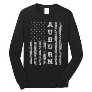 Auburn Alabama American Flag Long Sleeve Shirt